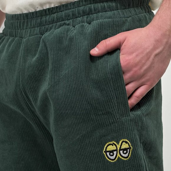 Krooked Skateboards Mark Gonzales Eyes Corduroy Pants Green Skate SizeSmall 👀 - Picture 3 of 9